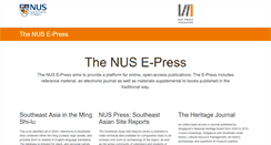 Desktop Screenshot of epress.nus.edu.sg